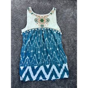 Anthropologie Tunic Tank Top Womens XS Floreat Cascata Embroidered‎ Floral